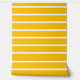 Papier Peint Design en rayures jaune et blanc