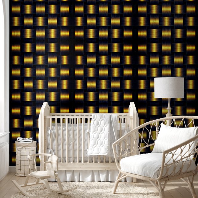 Papier Peint Design en treillis noir et or (Enfants)