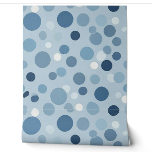 Papier Peint Design Motif de points Polka bleu