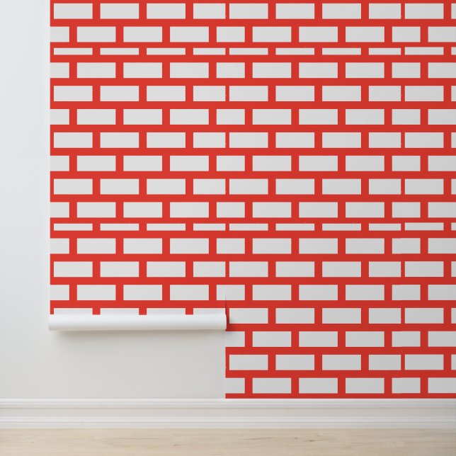 Papier Peint Design Motif en briques rouges en gras (Application)
