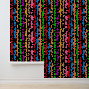 Papier Peint Dessin abstrait irrégulier coloré noir 