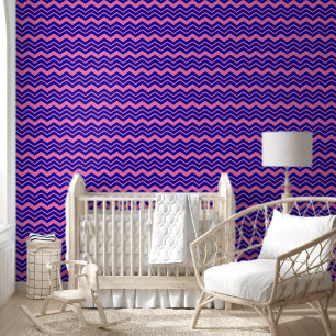 Papier Peint Dessin chevron zigzag rose bleu