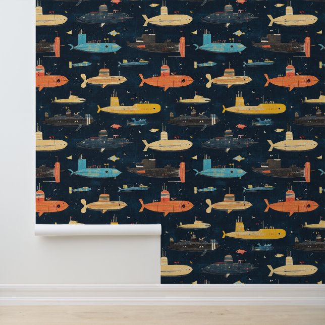 Papier Peint Dessin de chalands sous-marins (Application)