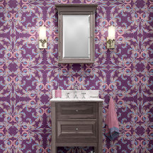 Dessin ornemental baroque violet prune