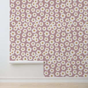 Papier Peint Dessous Rétro Tirés À La Main Rose Floral