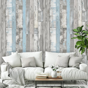Papier Peint Détresse Beachwood Ver Blue Grey Salle Motif
