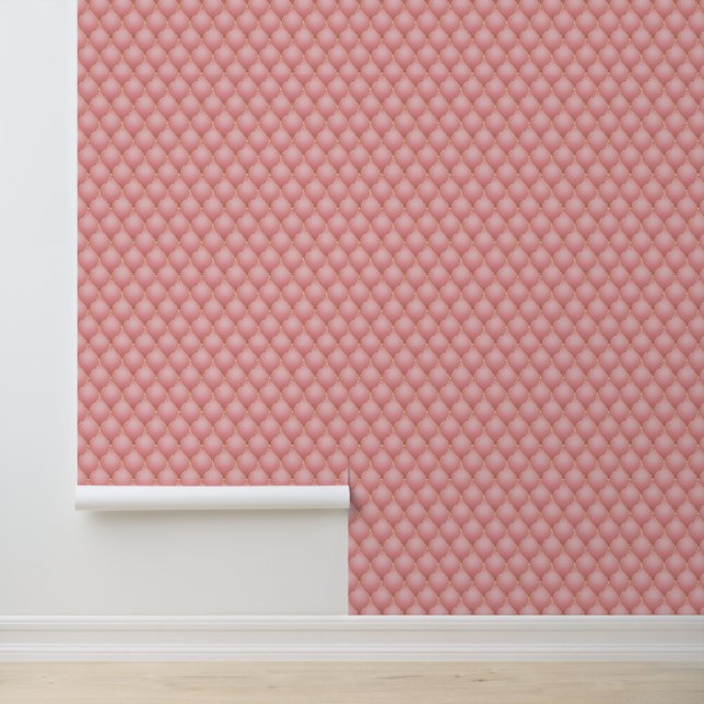 Papier Peint Diamant doré rose vif Tufé (Application)