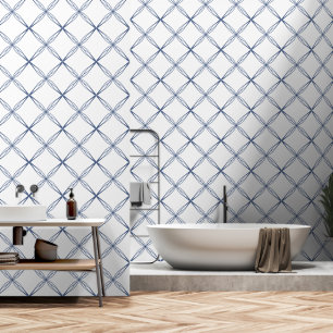 Papier Peint Diamant Pétal Bleu Simple Moderne