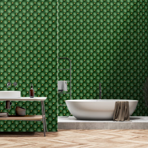 Papier Peint Diamant Vert Or Tufté