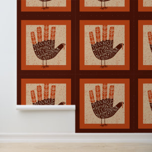 Papier Peint Dinde ludique de Thanksgiving SlipperyJoe illustré