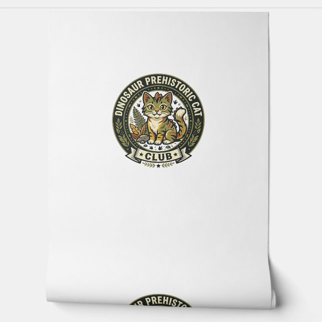Papier Peint Dinosaur Préhistorique Chat Chat Graphique Tee Art (Déroulement)