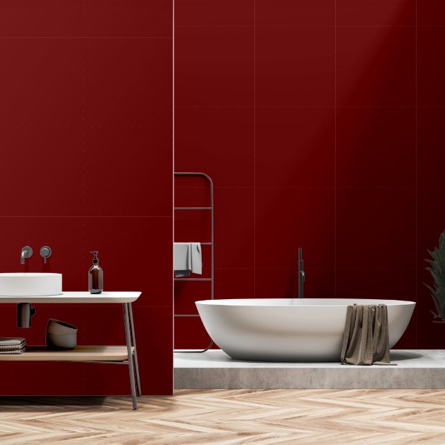 Papier Peint DIY Rouge Foncé Simple Autorité® (Salle de bain)