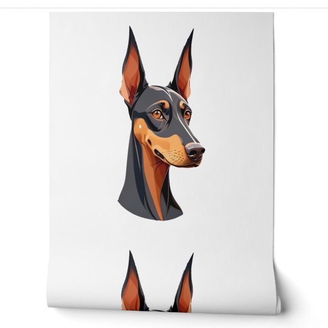 Papier Peint Doberman de l'oreille naturelle (Déroulement)
