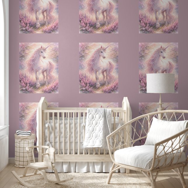 Papier Peint Douce Licorne pastel Fantaisiste (Enfants)