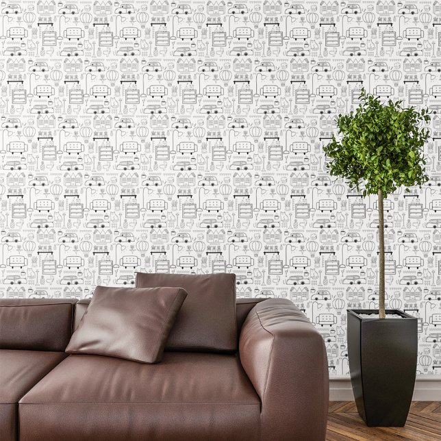 Papier Peint Doux Gribouillis à la Maison (Créateur téléchargé)