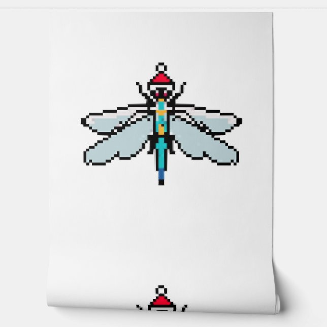 Papier Peint Dragonfly Pixelated Noël - Drôle Dragonfly (Déroulement)