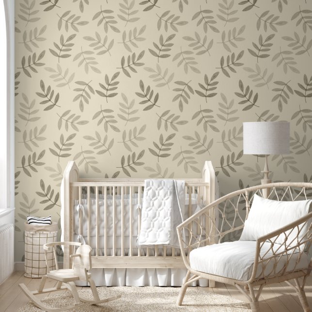 Papier Peint Dreamy Creamy Botanical Leaf Motif (Enfants)