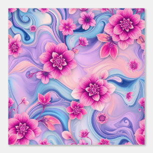 Papier Peint Dreamy rose florale sur Pastel Aquarelle