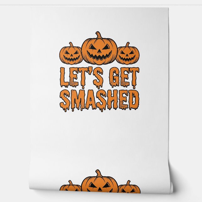 Papier Peint Drôle de Halloween Citrouille Éclatée (Déroulement)