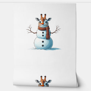 Papier Peint Drôle Giraffe Snowman Scarf Noël Femme Hommes