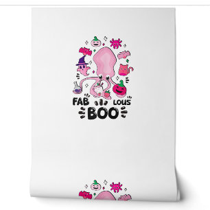 Papier Peint Drôle Halloween Pink Cat Ghost Jonglage Octopus Fa