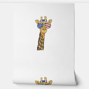 Papier Peint Drôle Juillet 4 US Drapeau Patriotique Giraffe