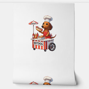 Papier Peint Drôle Weenie Dachshund Chien Saucisse Hotdog Sandw