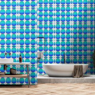 Papier Peint Droplets en verre bleu d'Aqua