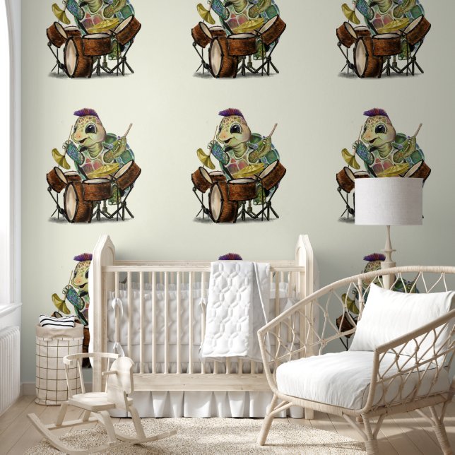 Papier Peint Drummer de tortue amusant (Enfants)