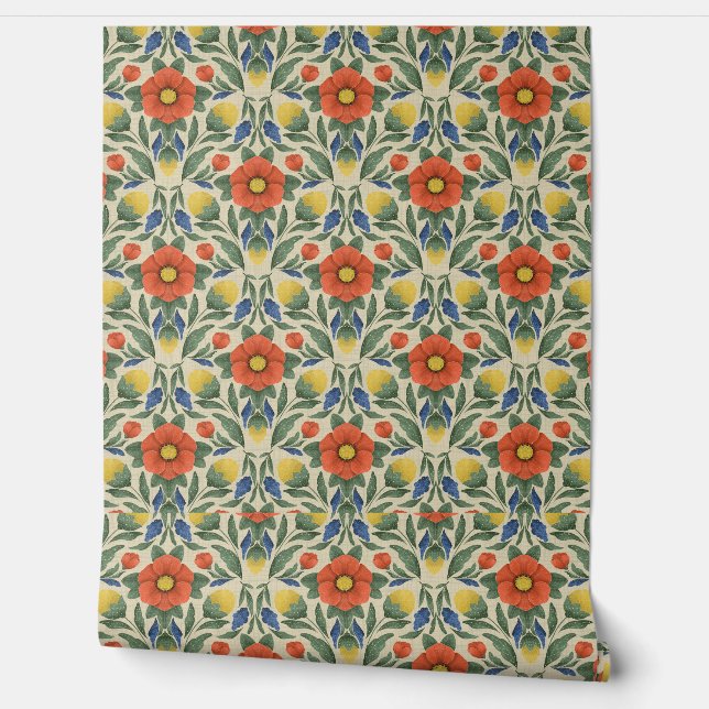 Papier peint du Jardin d'Art populaire (Déroulement)