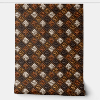 Papier Peint Earthtone Diagonal Square Pattern