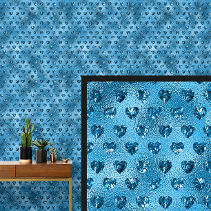 Papier Peint Eau bleu foncé médian brillant Coeurs