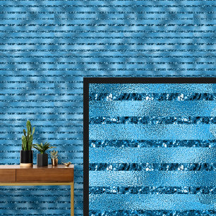 Papier Peint Eau Bleue Moyenne Bleue Foncé, Rayures Horizontale