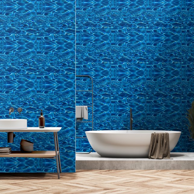 Papier Peint Eau de la piscine bleu foncé (Salle de bain)