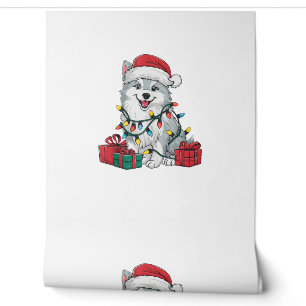 Papier Peint Éclairage de Noël chapeau américain Esquimau Chien