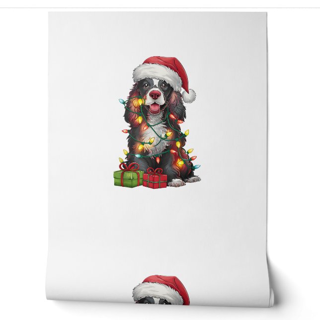 Papier Peint Éclairage de Noël Chapeau Welsh Springer Spaniel C (Déroulement)