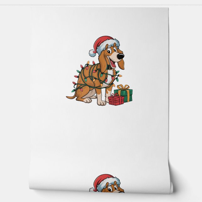 Papier Peint Éclairage de Noël Père Noël Treeing Walker Coonhou (Déroulement)