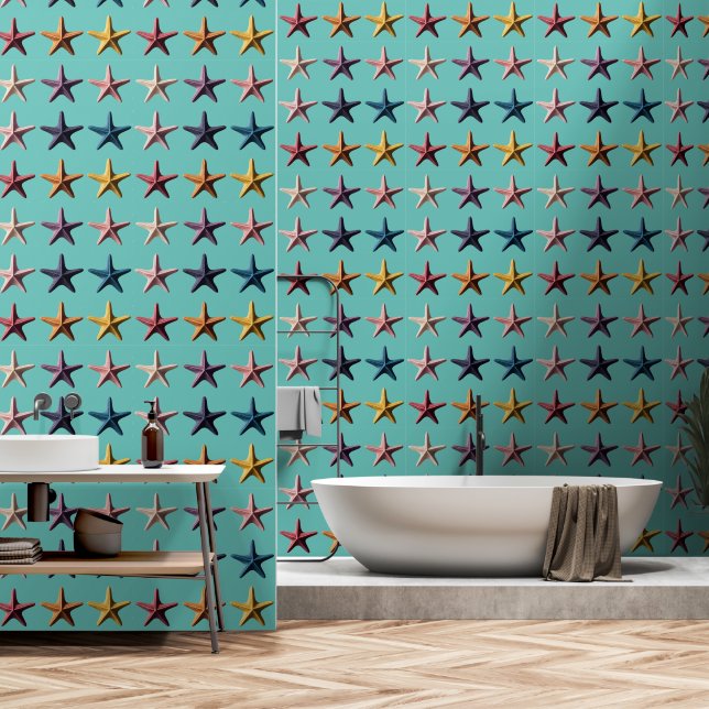 Papier Peint Écore colorée (Salle de bain)