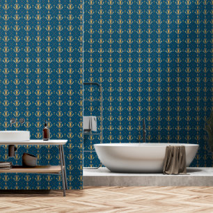 Papier Peint Égypte Art déco Lotus Nefertiti