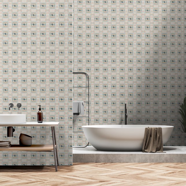 Papier Peint Égypte Art déco Lotus Nefertiti (Salle de bain)