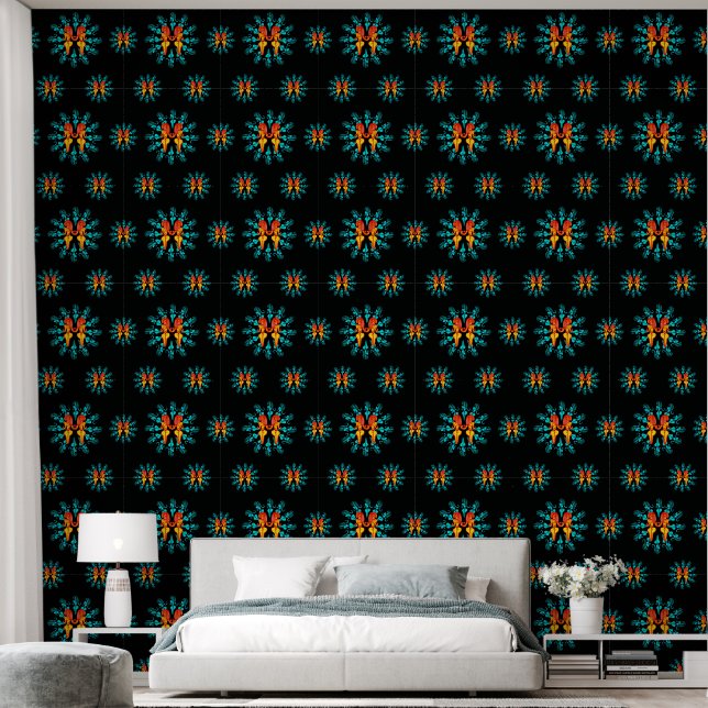 Papier Peint Electric Bloom Repeat – Fond d'écran Psychedelique (Chambre à coucher)