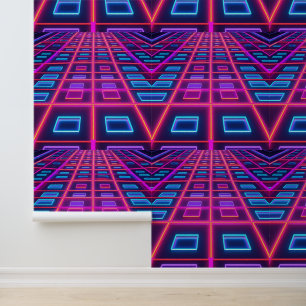 Papier Peint Électrification des années 80 Cyberpunk Dance Floo