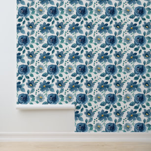 Papier Peint Élégance Bleue Profonde