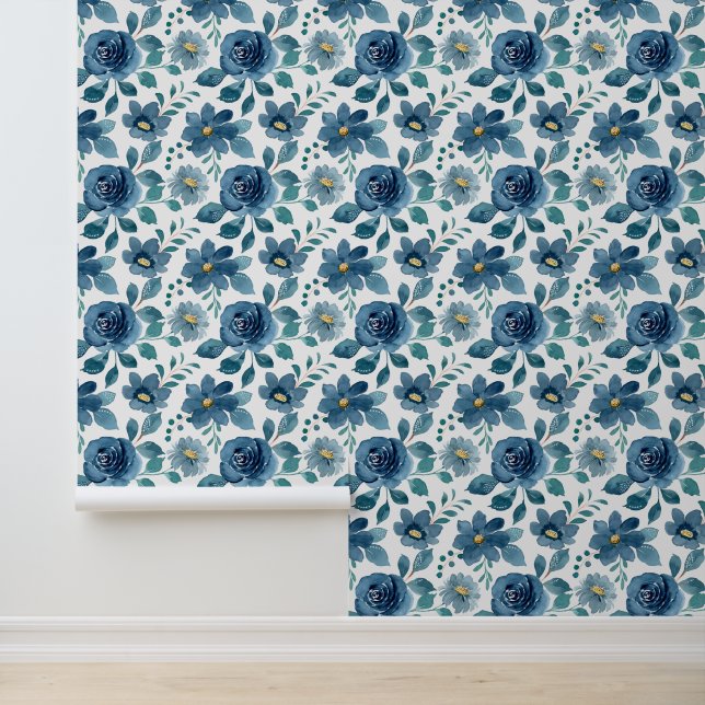Papier Peint Élégance Bleue Profonde (Application)