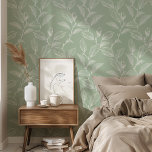 Papier Peint Élégance botanique minimaliste<br><div class="desc">Améliorez votre espace de vie avec le papier peint "Minimalist Botanical Elegance". Ce design sophistiqué présente de délicats feuilles de vigne blanche qui se croisent gracieusement sur un arrière - plan vert sage et serein. L'art minimaliste et détaillé de la ligne blanche des feuilles apporte un sentiment de calme et...</div>