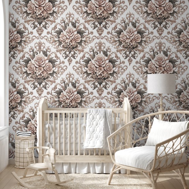 Papier Peint Élégance florale rose douce (Enfants)