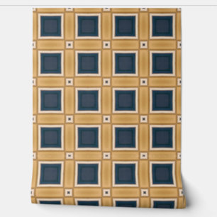 Papier Peint Élégance géométrique marine et or