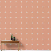 Élégant Argent 4 étoiles Saumon Carré rose