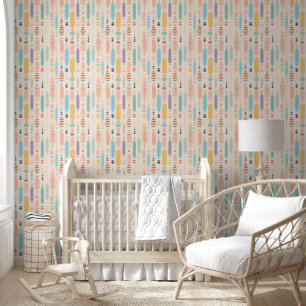 Papier Peint Elégant Beige Arc-en-ciel Boho Chic Motif moderne