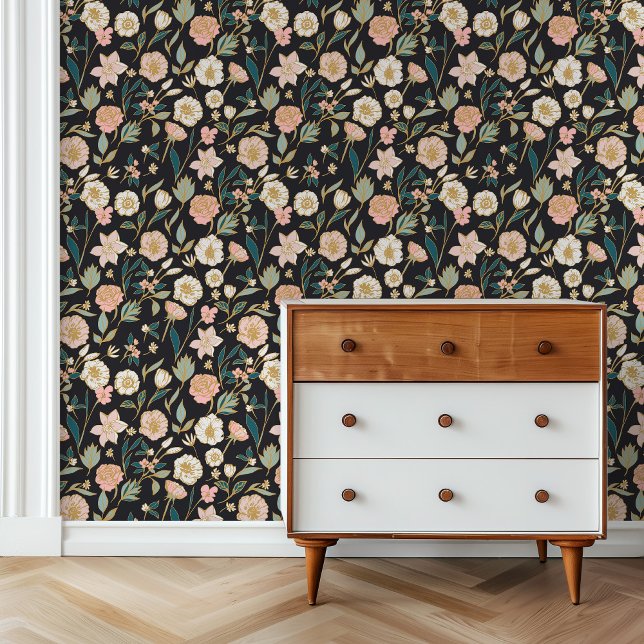 Papier Peint Élégant bel or florale Arrière - plan personnalisé (Créateur téléchargé)